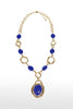 Image of Etienne Aigner Marine Blue 20" Gold Stone Chain Pendant