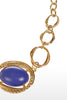Image of Etienne Aigner Marine Blue 18" Gold Single Stone Collar Necklace